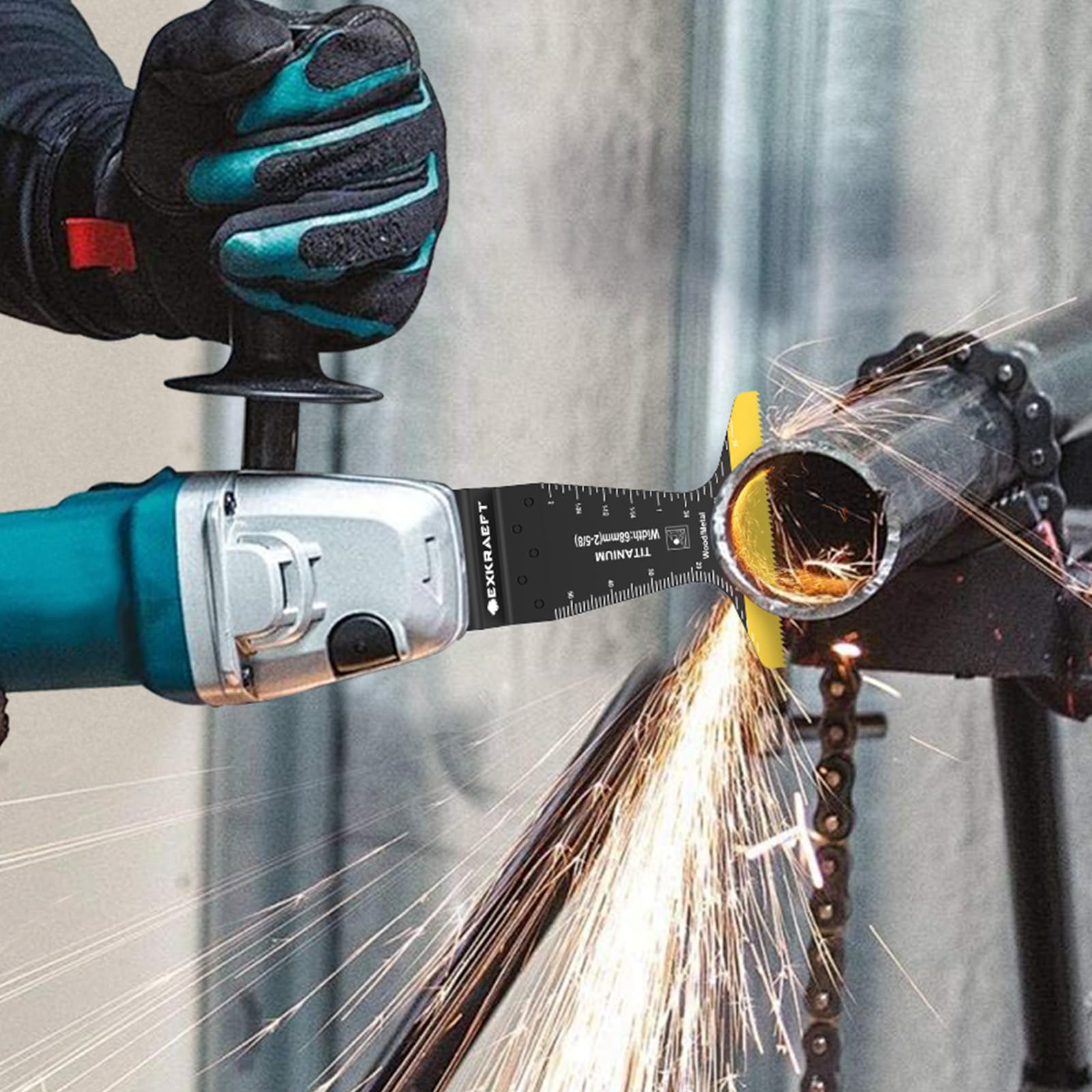 EXKRAEFT blades handle nails-impregnated wood and plastics with control