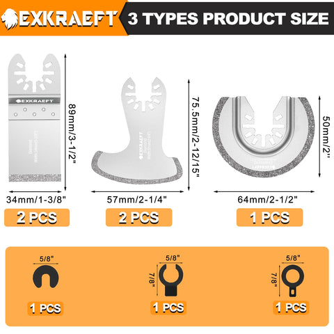 EXKRAEFT flat diamond blade for brick cutting and gaps.