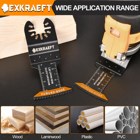 EXKRAEFT blades installed in a tool demonstrating compatibility and reach