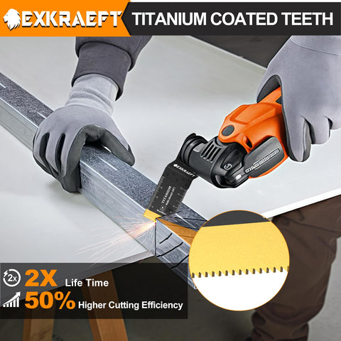 EXKRAEFT blade cutting metal nails in action
