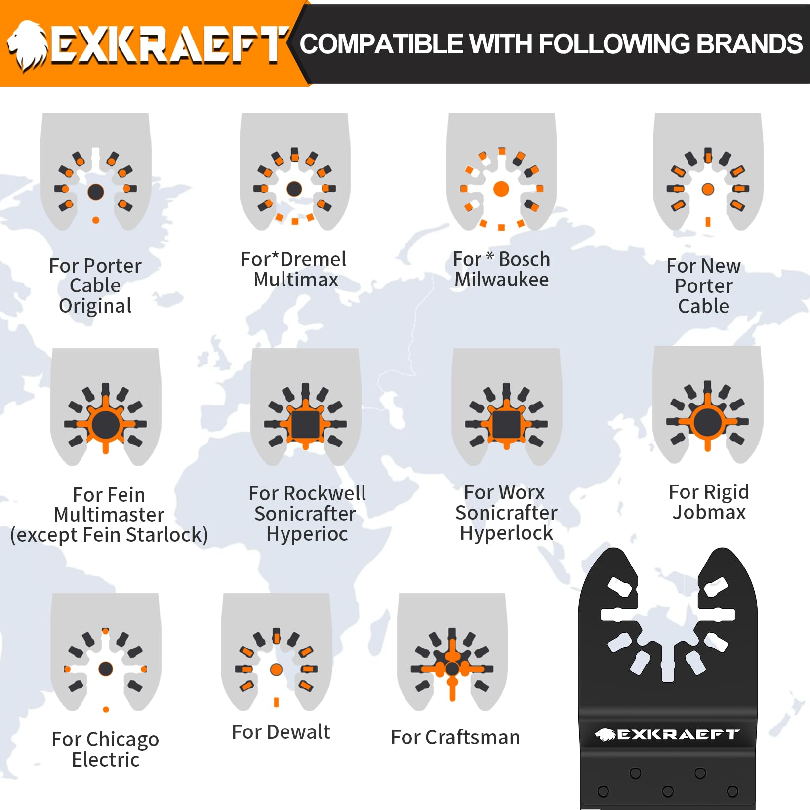 EXKRAEFT blades with multiple lengths for versatile projects