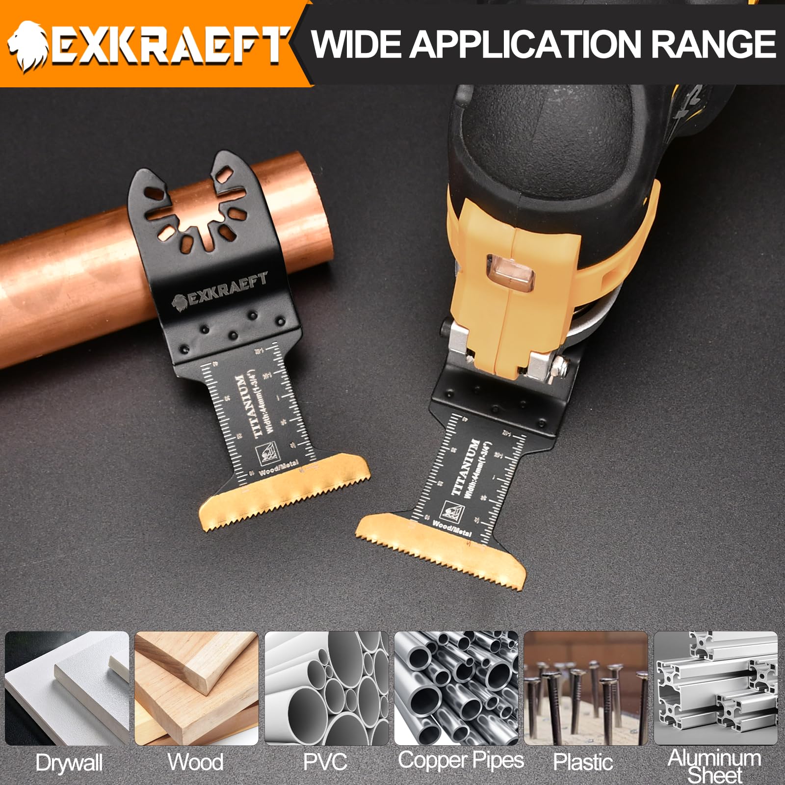 EXKRAEFT closeup of titanium coating and blade teeth for heat resistance