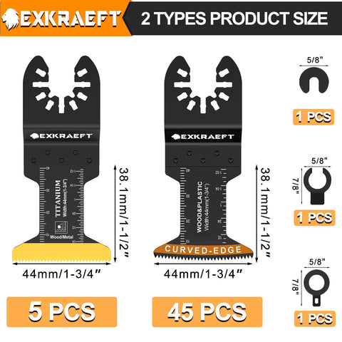EXKRAEFT titanium oscillating blade designed for metal cutting and durability