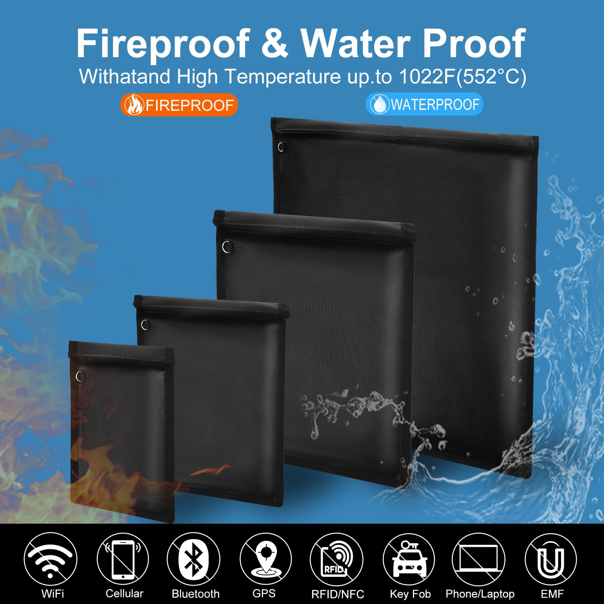EXLIFBAG Faraday bag material close-up shows silicone-coated fiberglass durability.