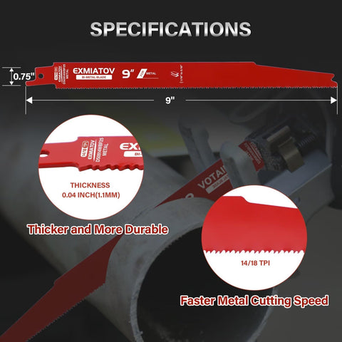 exmiatov 14/18 TPI teeth detail for fast metal cuts.