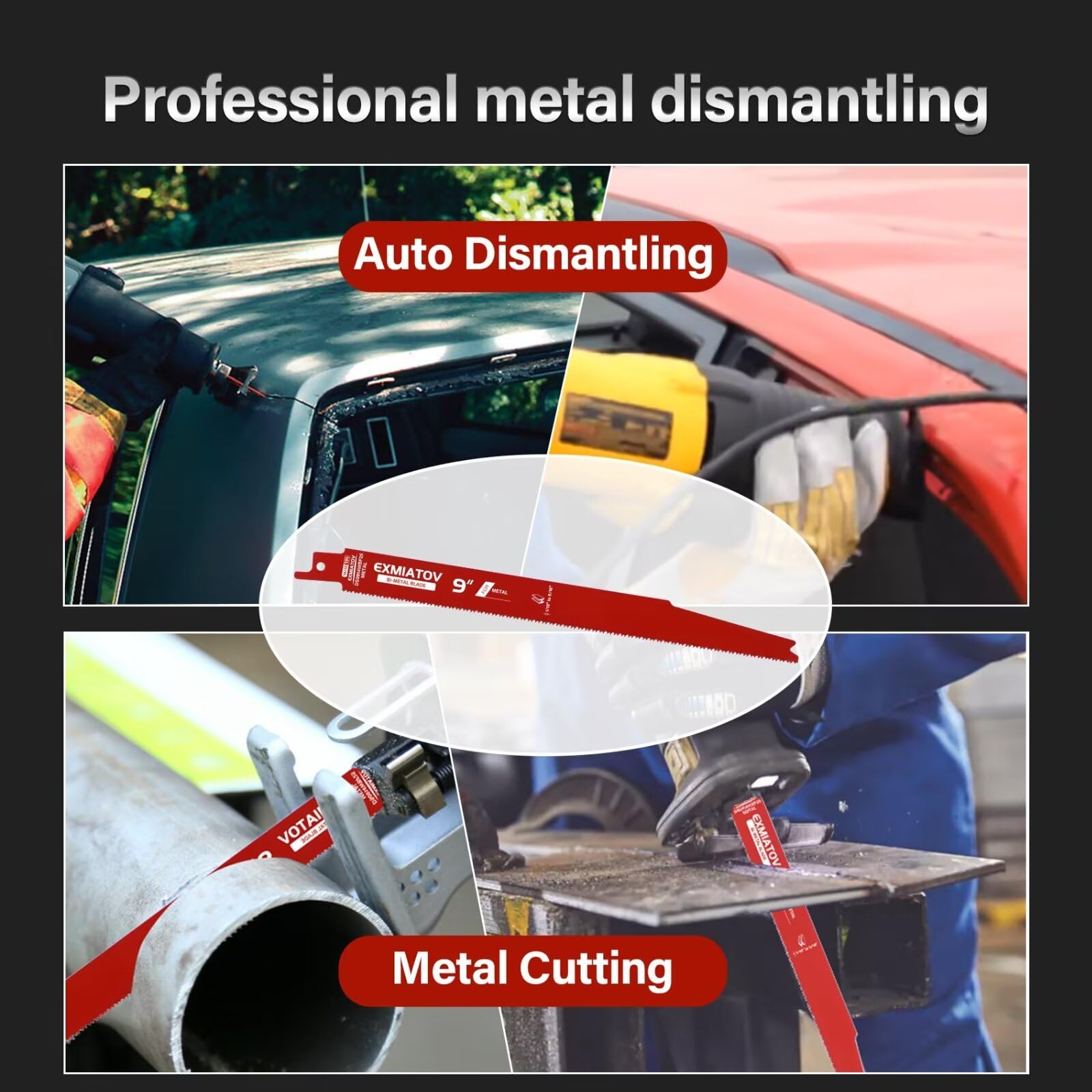 exmiatov auto dismantling blades in practical metal demolition tasks.