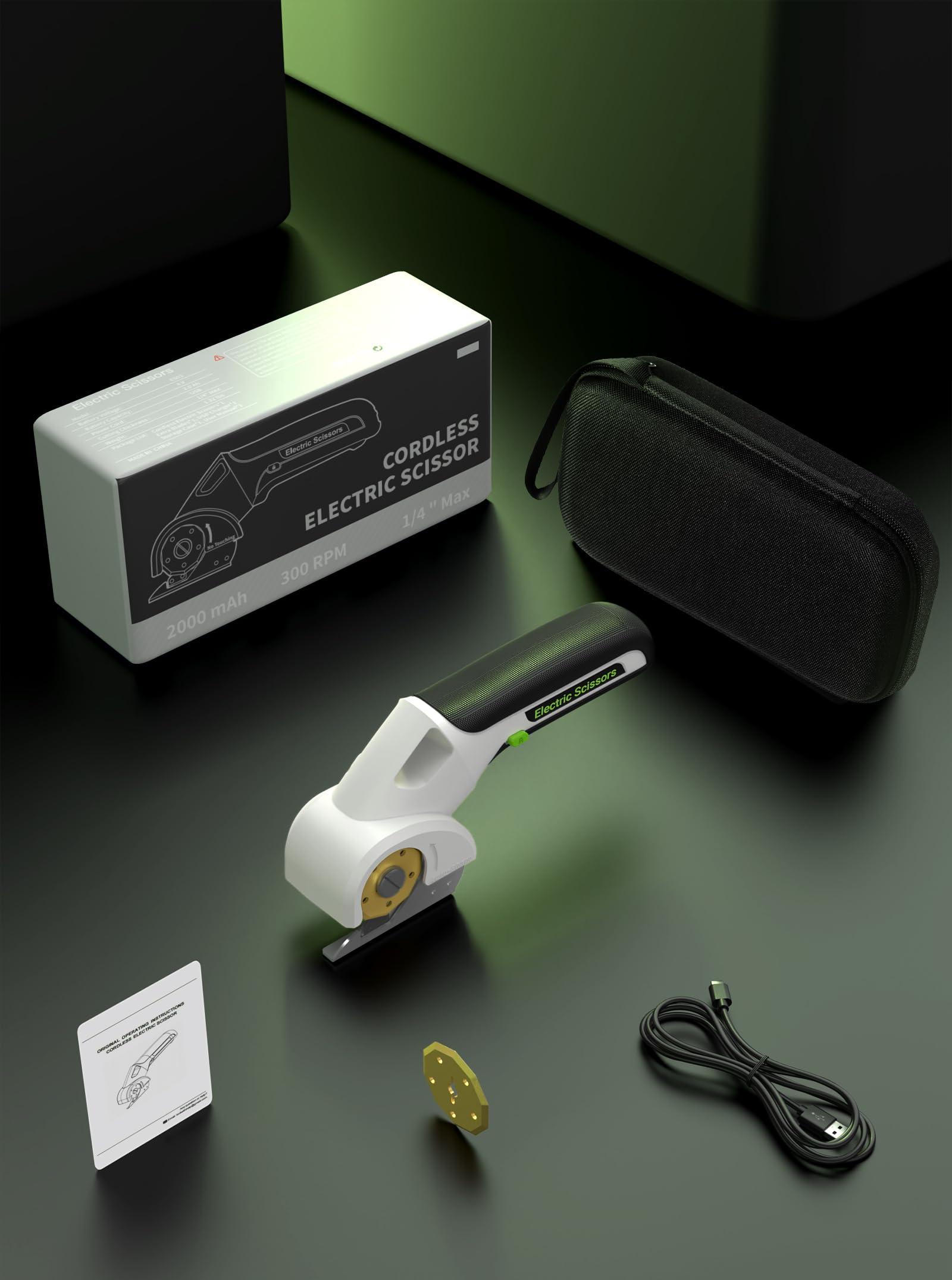 EXPEDMAN 4V cordless scissors multisurface use on leather, carpet, and plastic