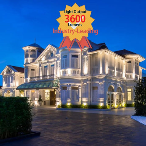 Explux dimmable PAR38 LED bulb for versatile outdoor lighting.