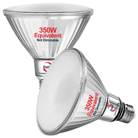 Explux PAR38 LED flood ultra-bright 5200 lumens for outdoor lighting efficiency.