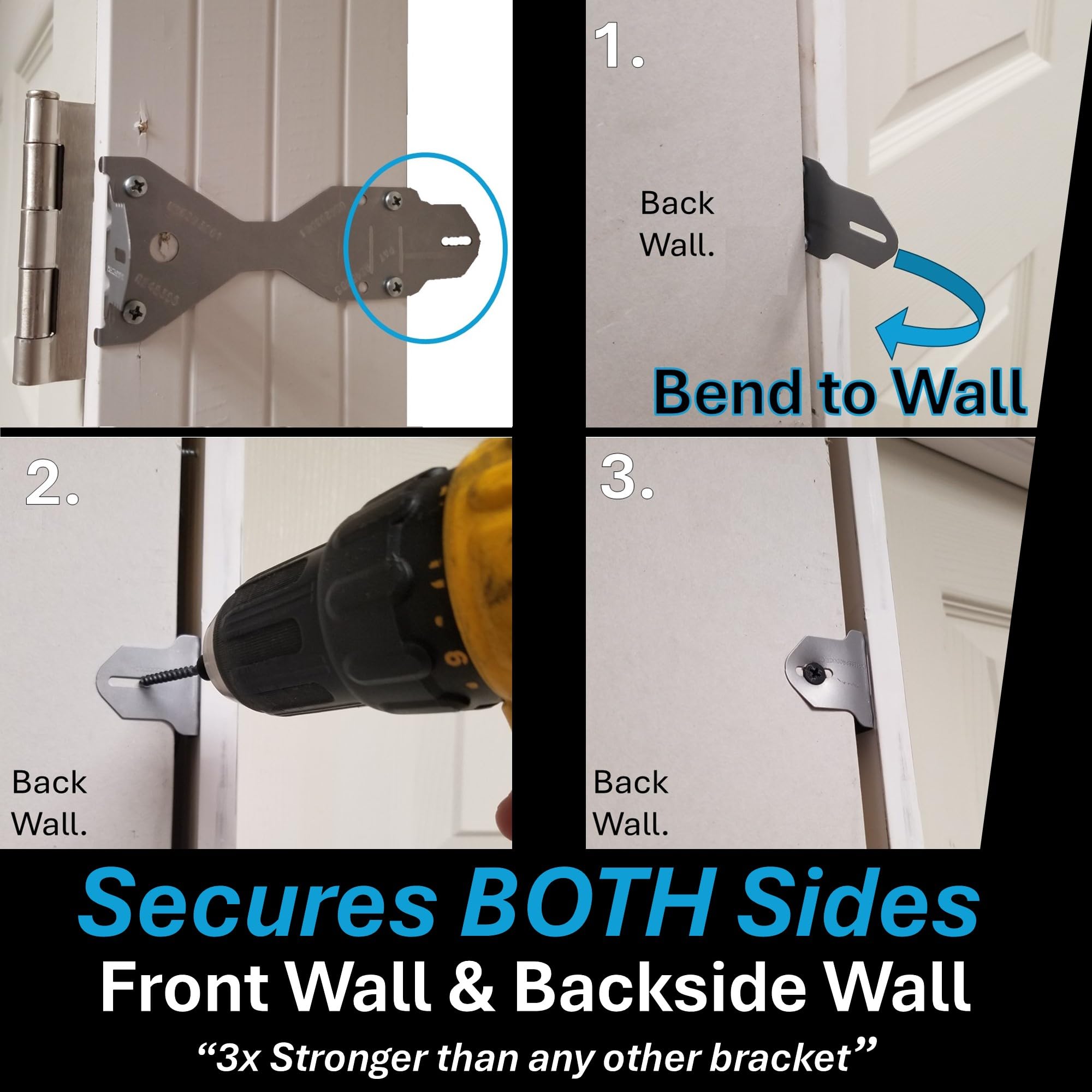 EXPR Bracket's patented door install bracket—patents in US and worldwide improve mounting reliability.