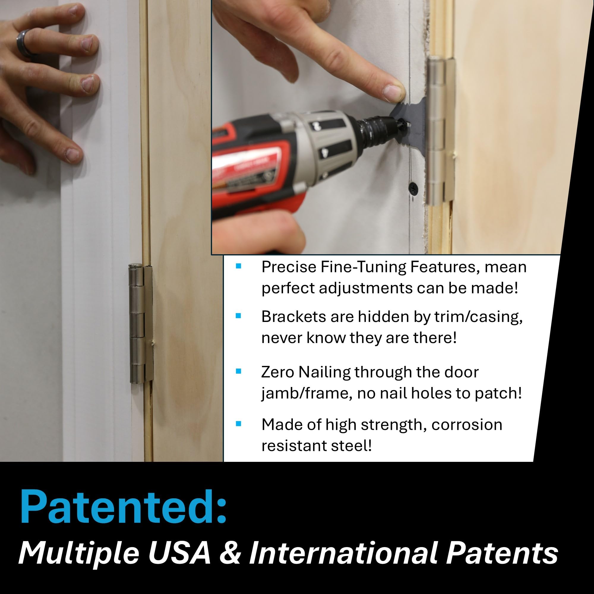 EXPR Bracket works on prehung doors, including single and double options, with secure fit.