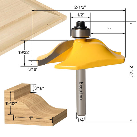 Exqutoo cemented carbide router bit assembly for hardwood finishes