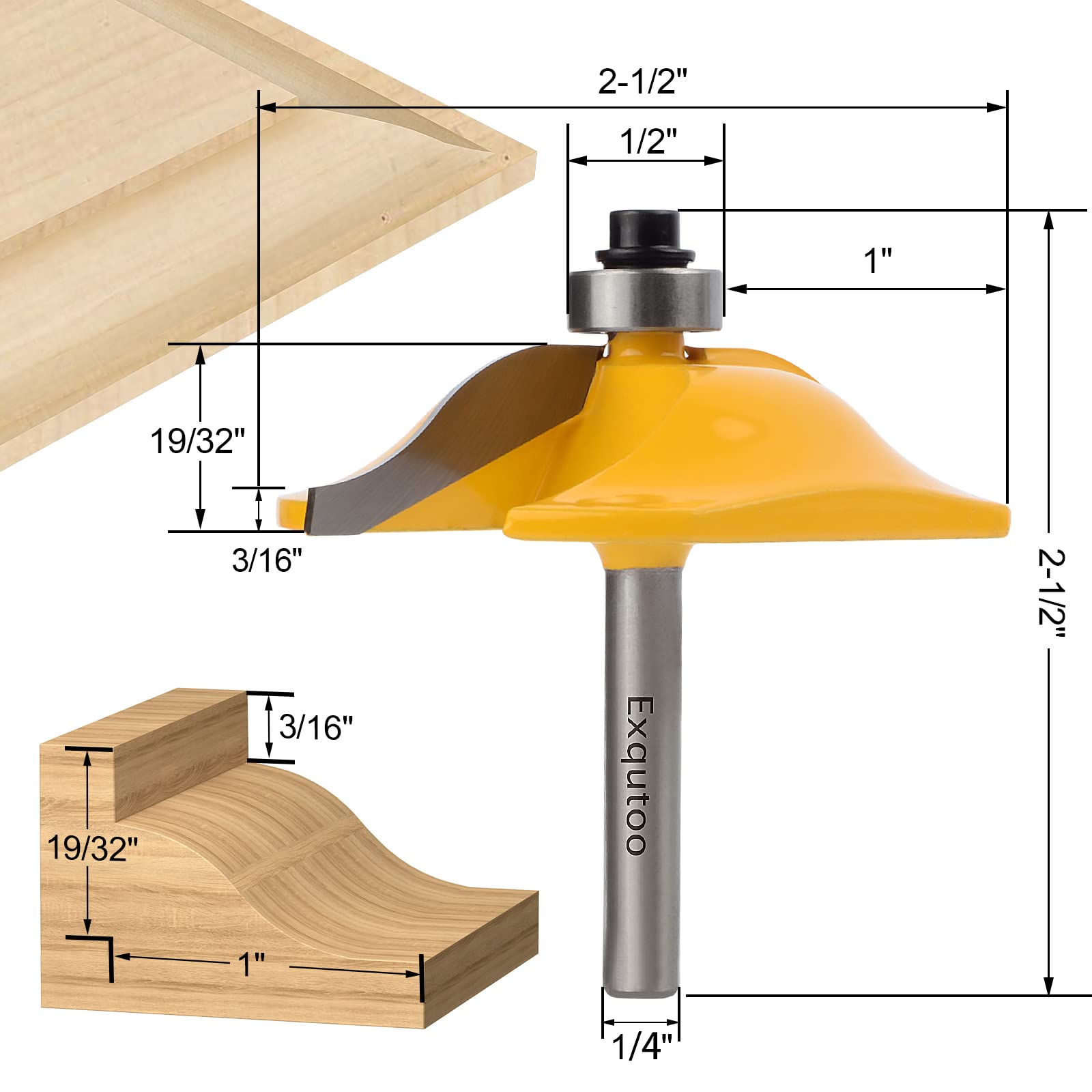 Exqutoo carbide inserts close-up for clean hardwood cuts