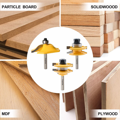Exqutoo woodworking tools router bits for doors and windows projects