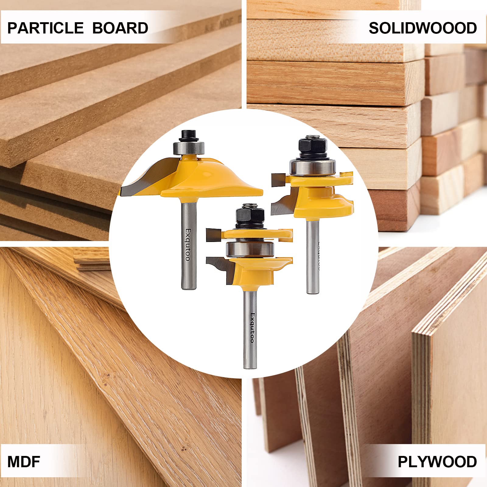 Exqutoo tools in a wood shop setup for cabinet making