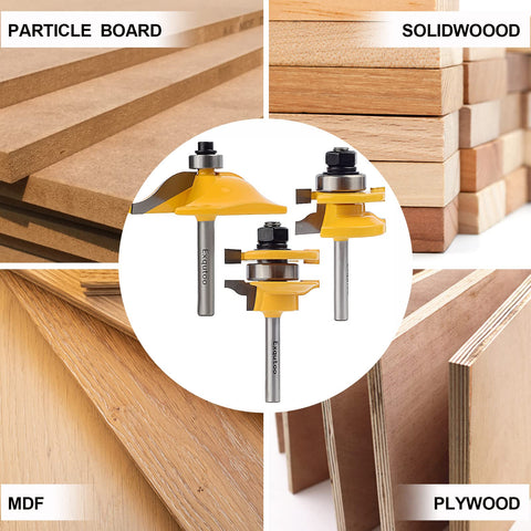 Exqutoo tools in a wood shop setup for cabinet making