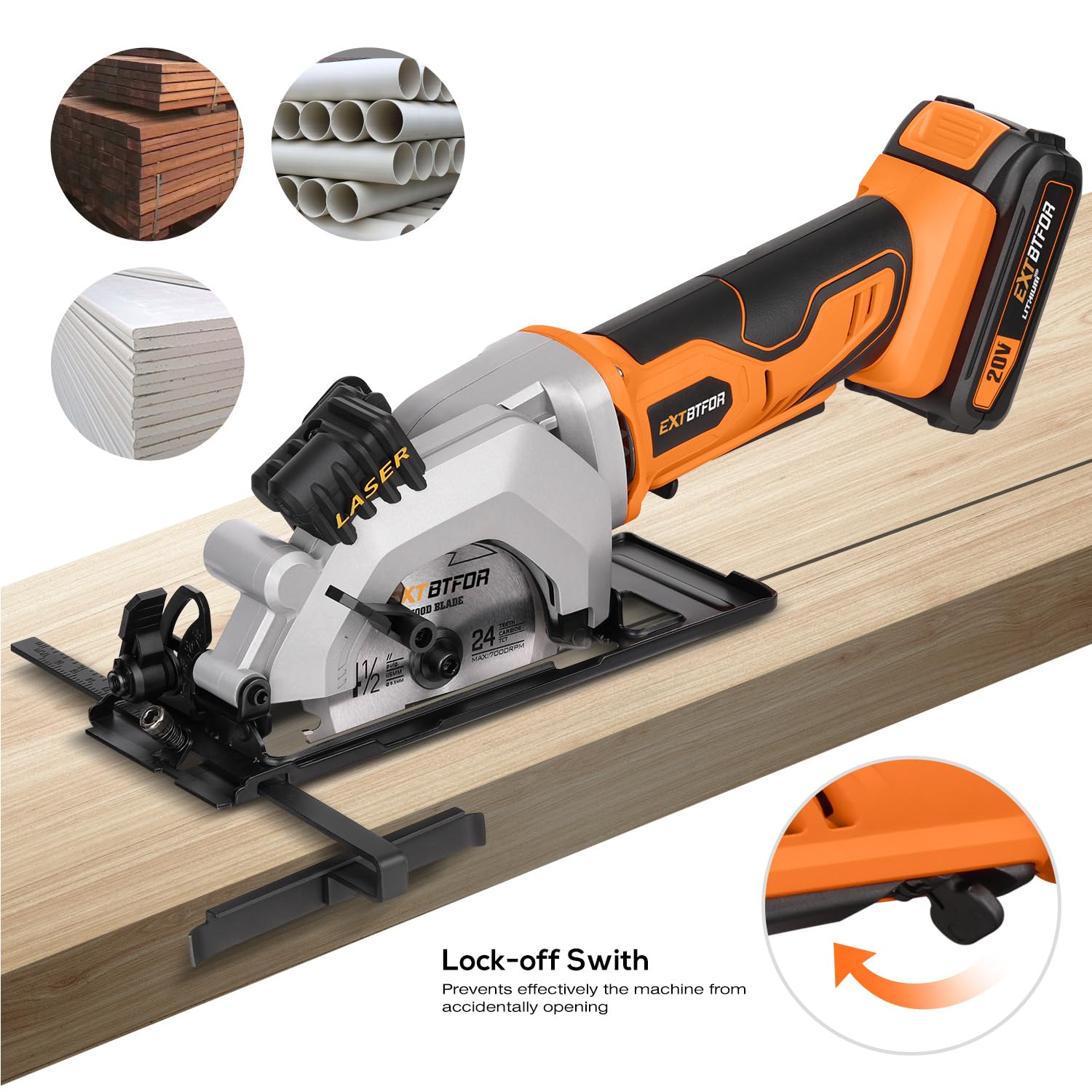 Extbtfor dust port assists with cleanup during woodworking projects.