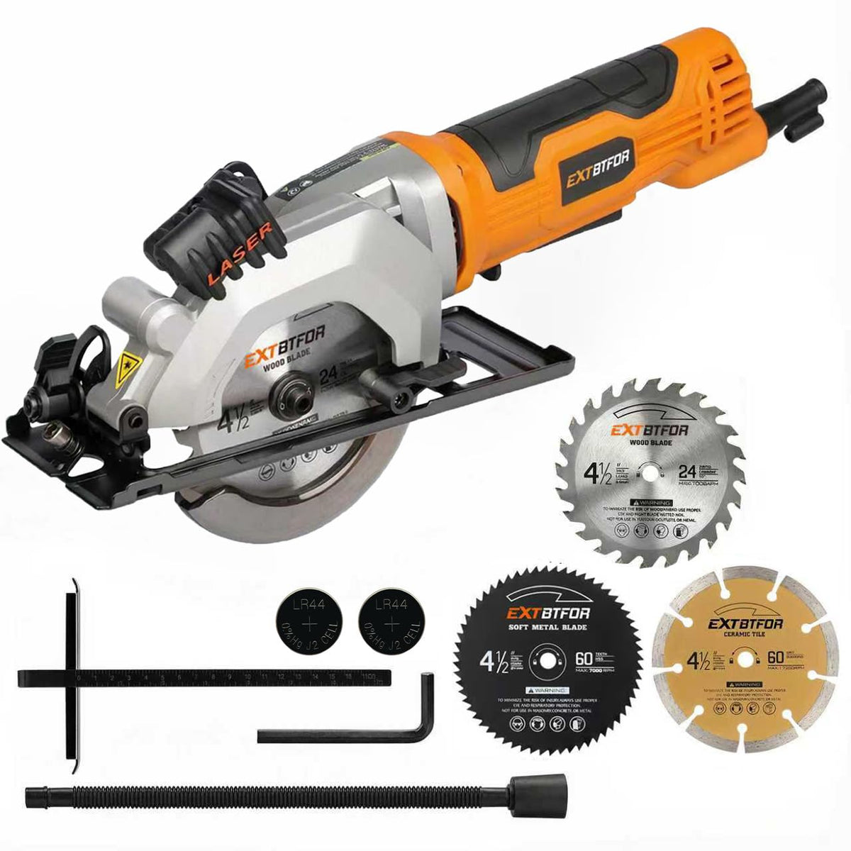 Extbtfor Power Circular Saw with laser guide for precise straight cuts