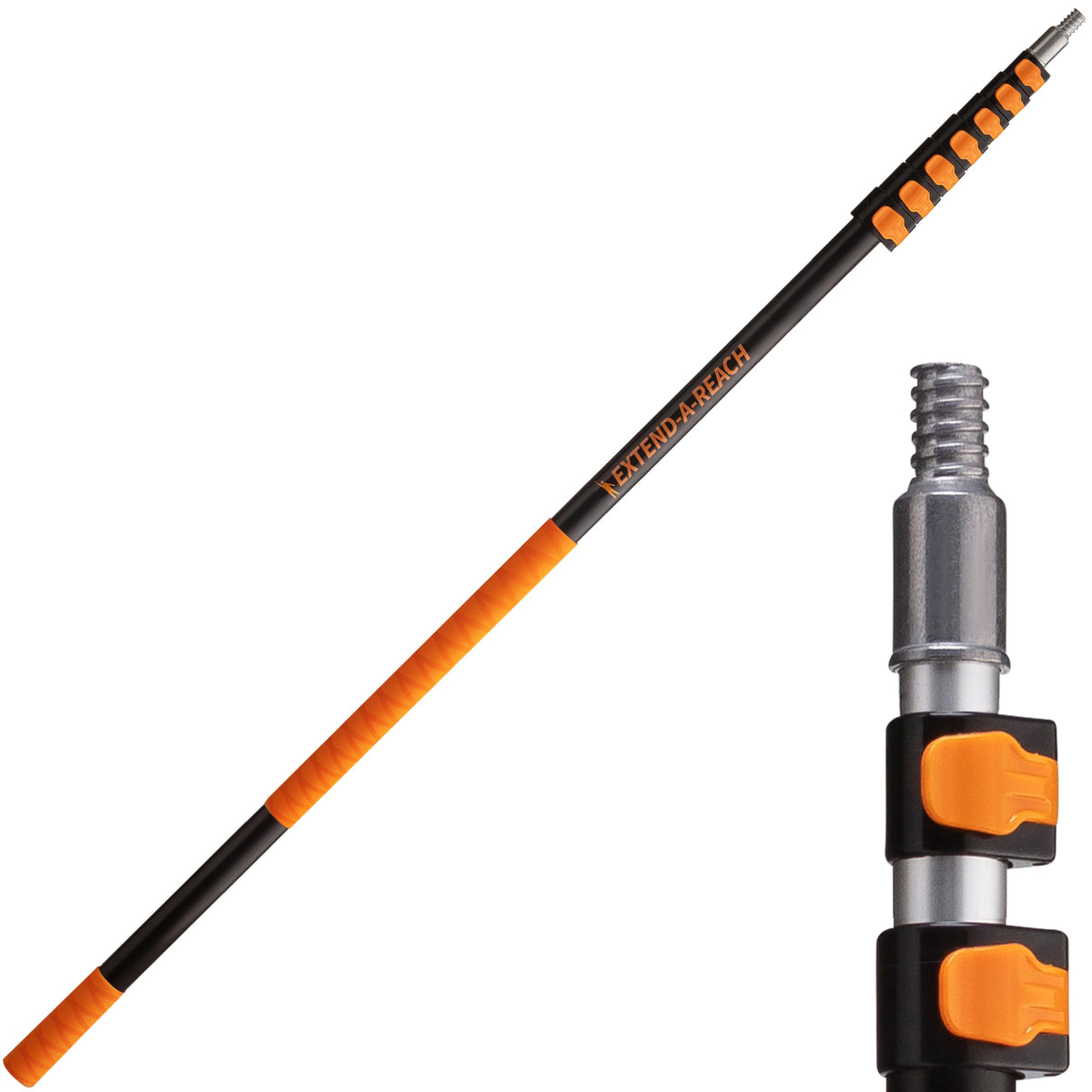 EXTEND-A-REACH pole extended to reveal its full reach for tall ceilings and walls