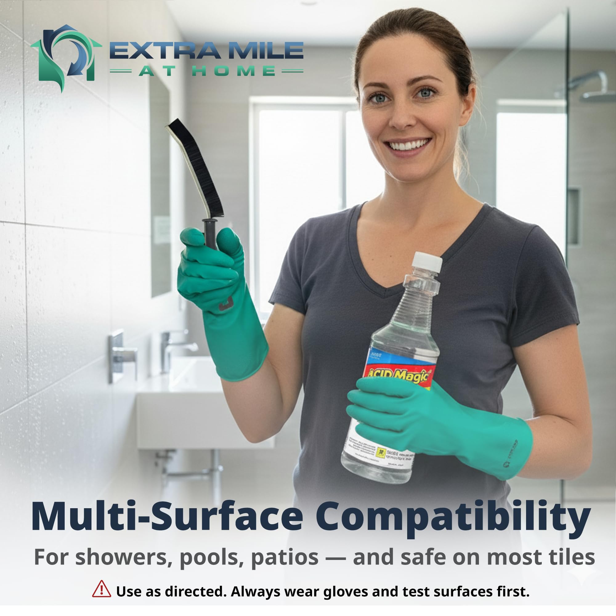 Extra Mile at Home outdoor tile patio cleaning demonstrates versatile outdoor use