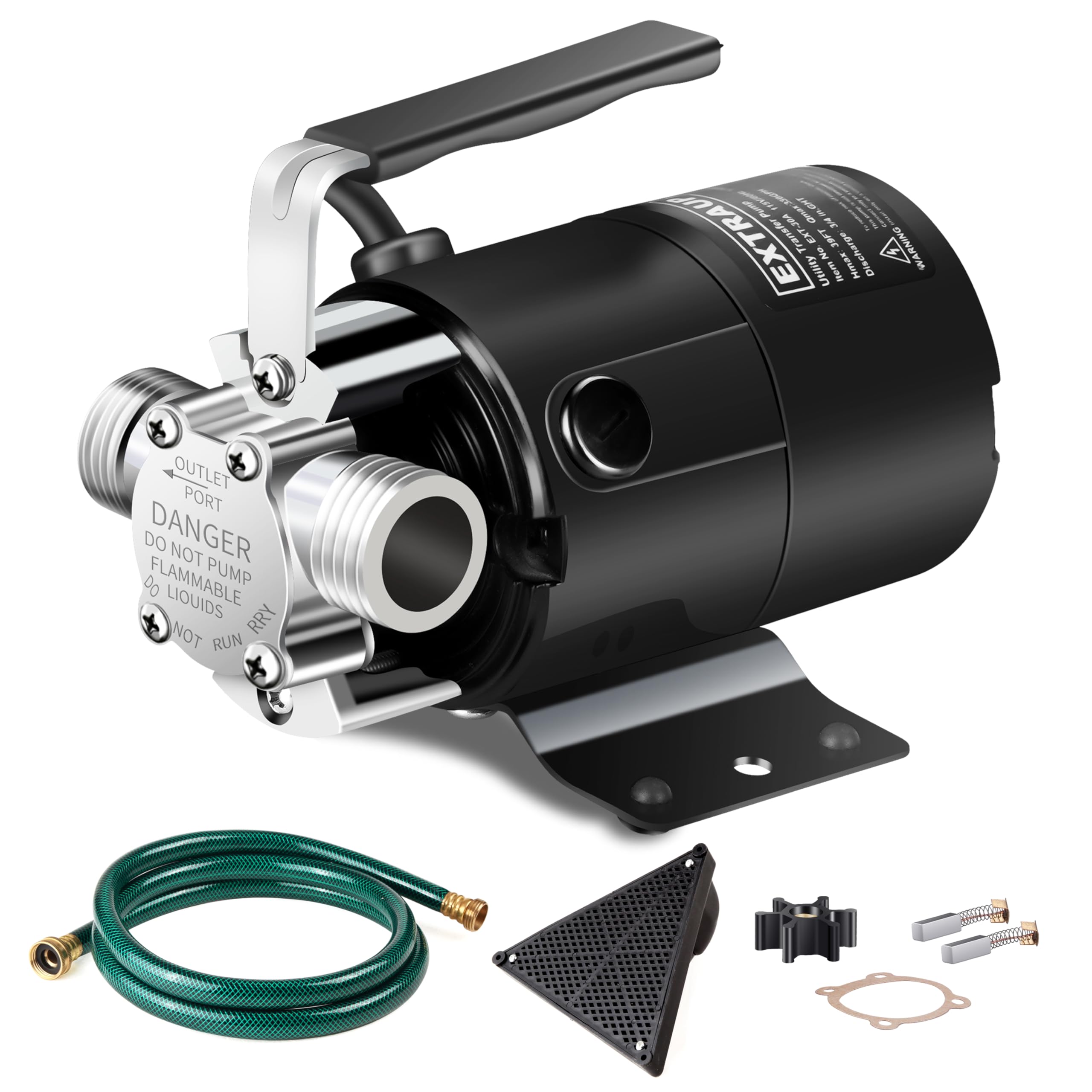EXTRAUP water transfer pump front view for quick draining tasks