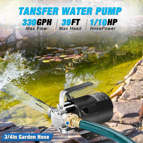 EXTRAUP water transfer pump side view with carry handle
