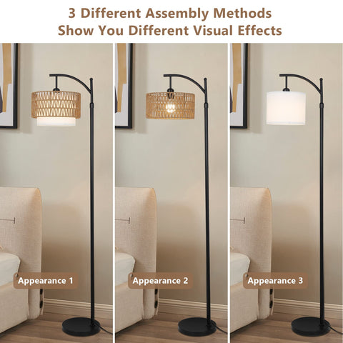 Eyassi Arc lamp with color temperature controls for mood