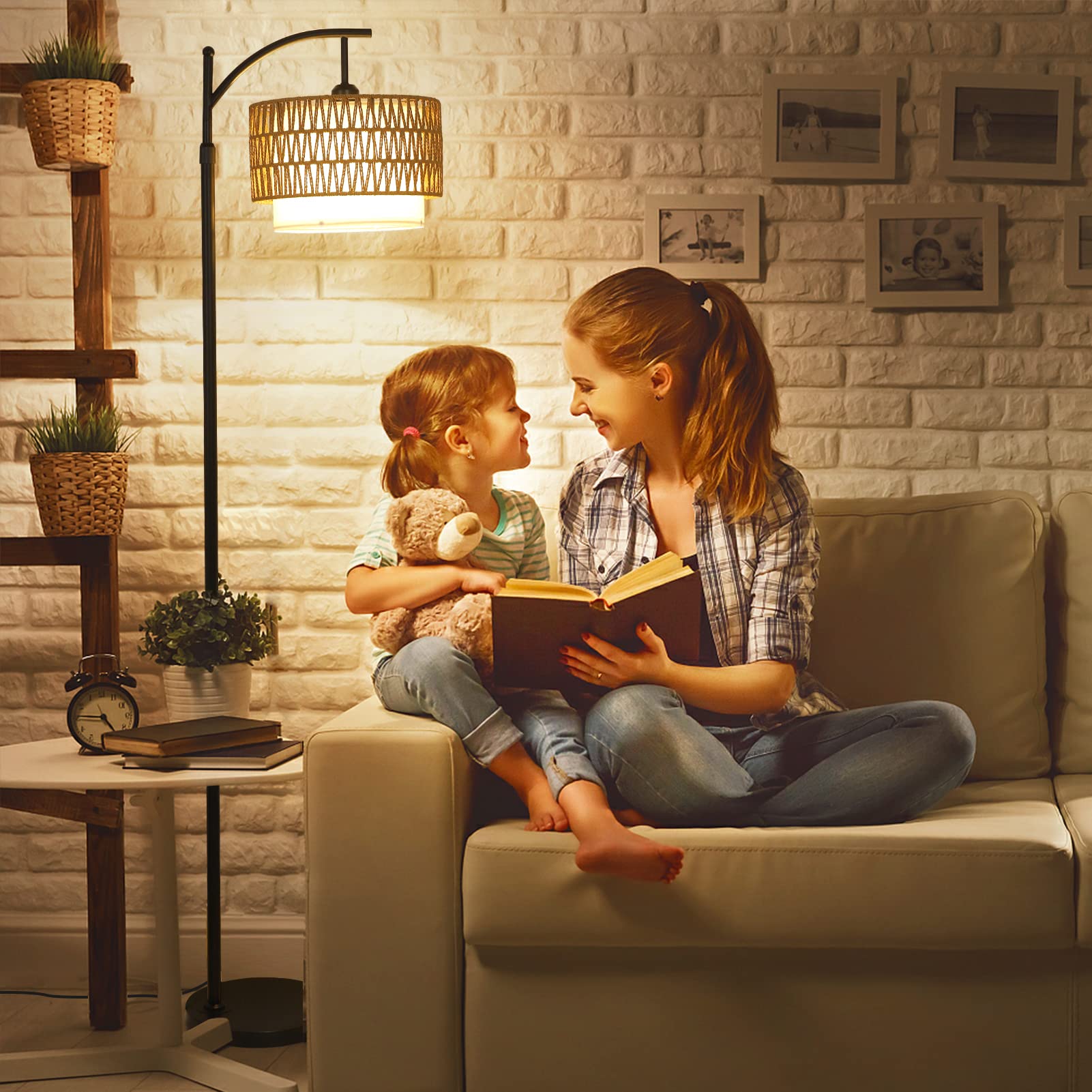 Eyassi Arc lamp includes E26 LED bulb for quick setup
