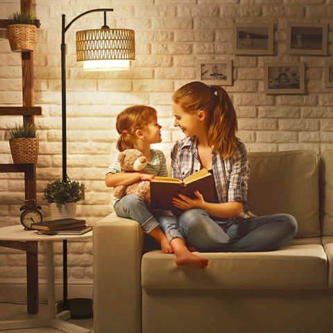 Eyassi Arc lamp includes E26 LED bulb for quick setup