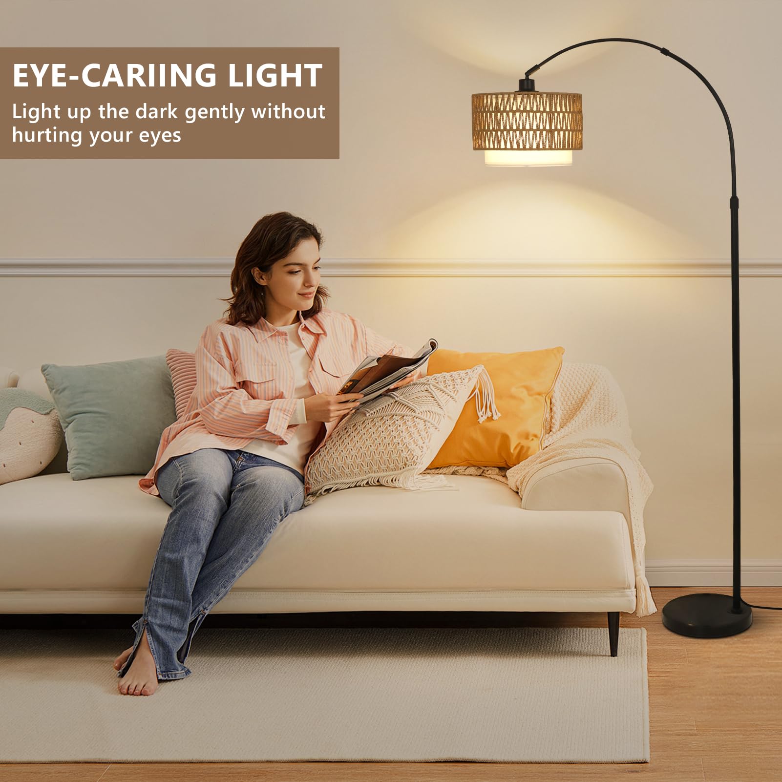 eyassi Arc Floor Lamp living-room ambience enhancer for family time and evenings.