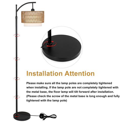 Eyassi Arc lamp with a sturdy base for safety
