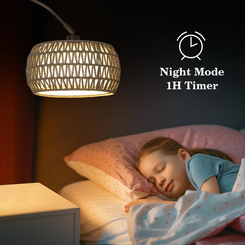 Eyassi Arc lamp demonstrating adjustable color temperature from warm to neutral.