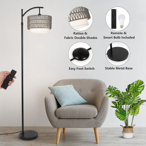 Eyassi floor lamp offers three color temperatures for ambiance and precision lighting.