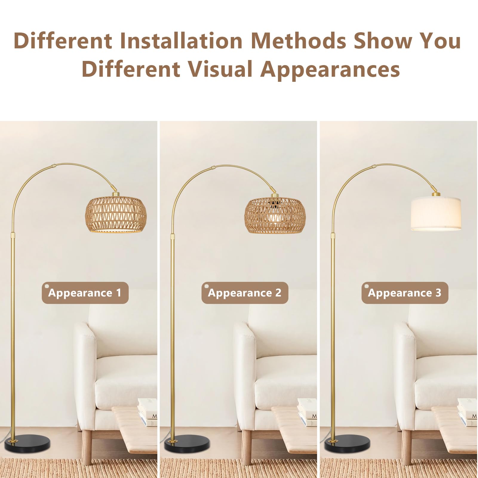 Eyassi Gold Arc Floor Lamp smart home app compatibility for seamless control
