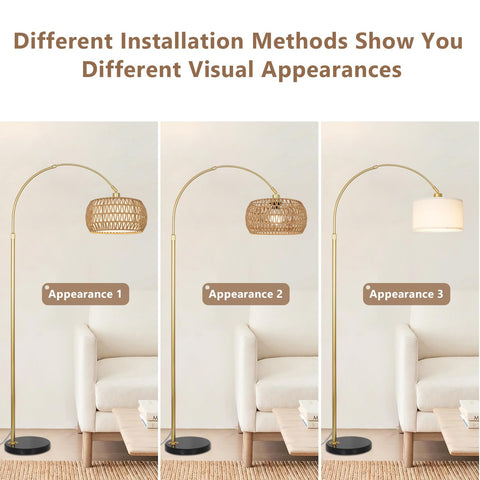 Eyassi Gold Arc Floor Lamp smart home app compatibility for seamless control