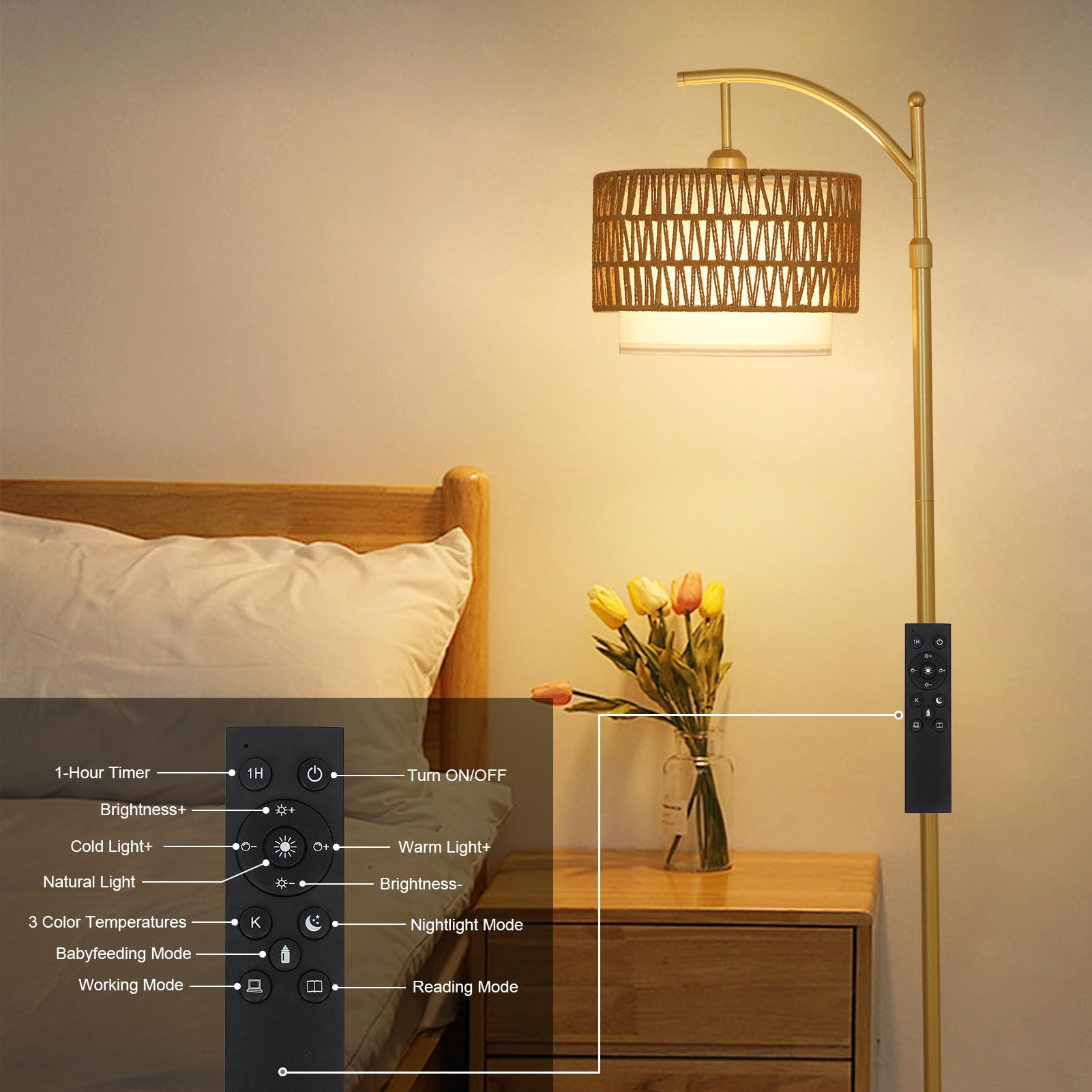 E26 LED bulb included for quick setup with Eyassi lamp