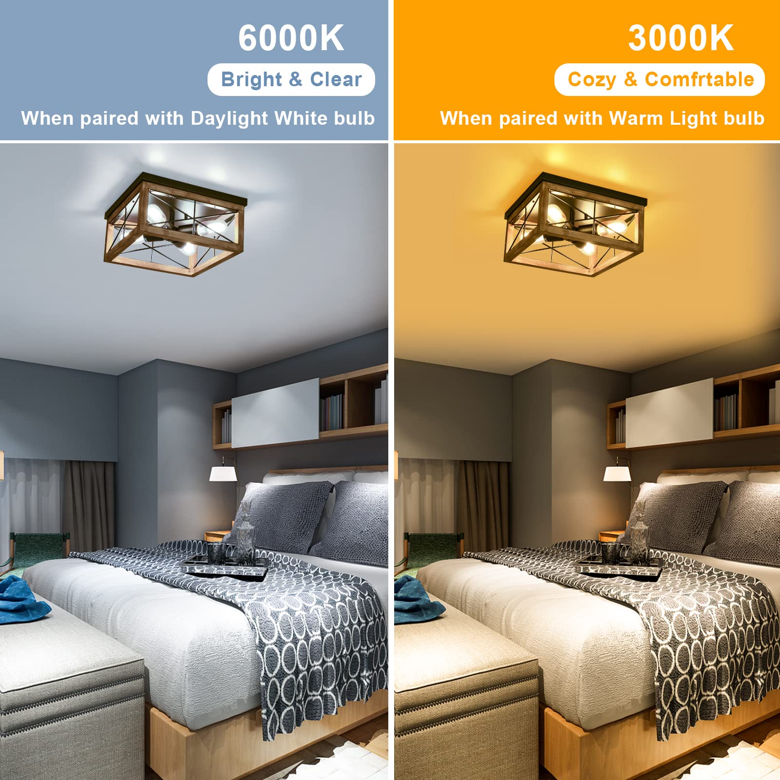 Eyassi kitchen-island-living-room ceiling light fits vintage decor and provides versatile brightness.