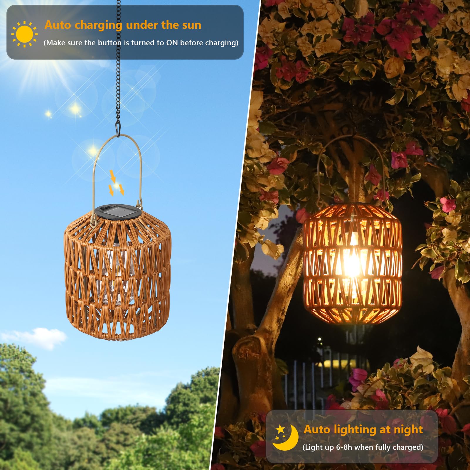 eyassi porch lantern solar setup demonstrates easy, wire-free outdoor decorating