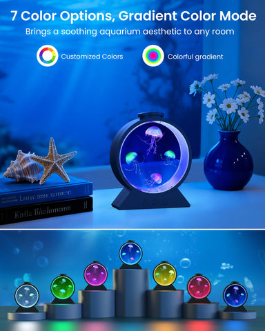 Eyesound Jellyfish Lamp 7-color mode for mood customization.