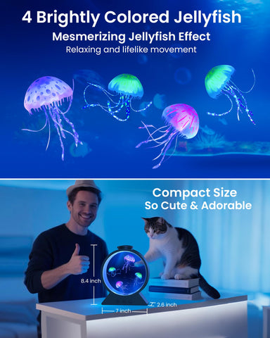 Eyesound Jellyfish Lamp desktop setup blends with decor.