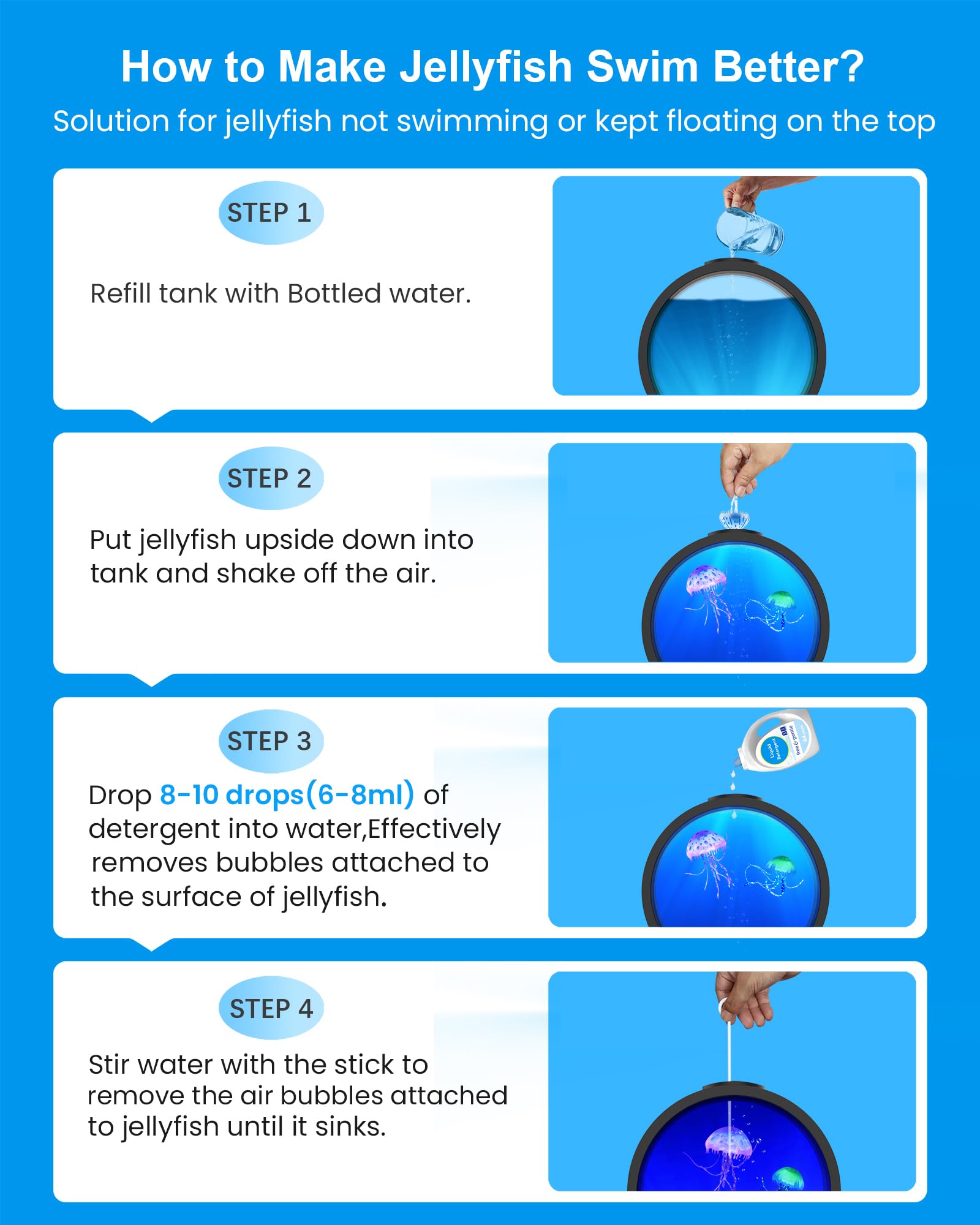 Eyesound Jellyfish Lamp silent motor for undisturbed rest.