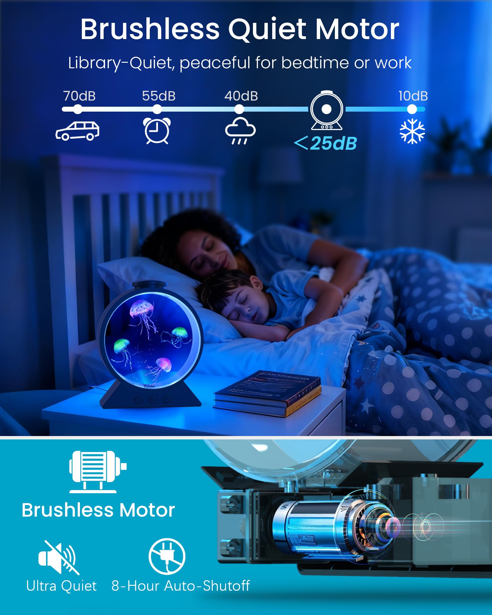 Eyesound Jellyfish Lamp silicone jellyfish create lifelike underwater visuals.
