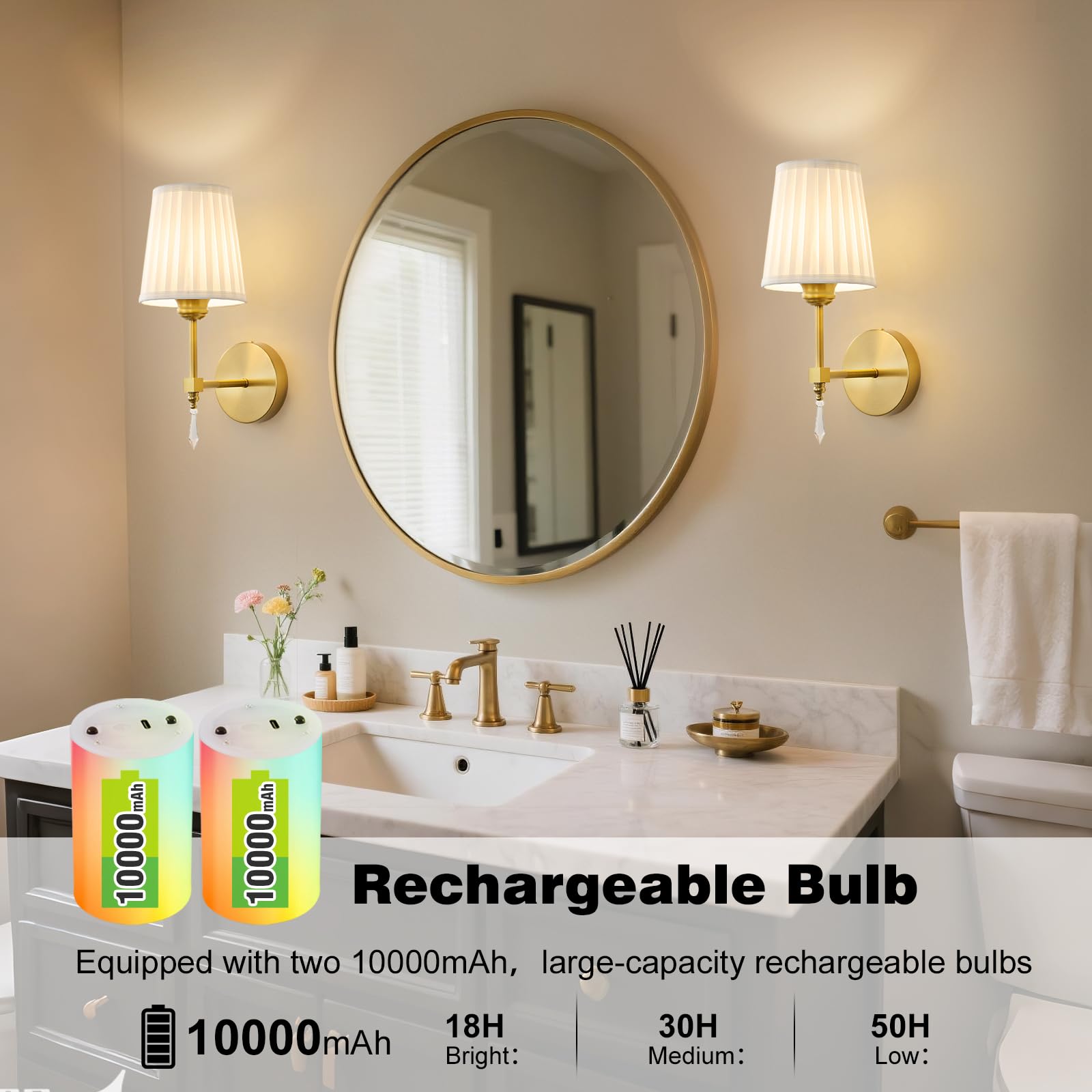 eypid 10000mAh rechargeable bulbs for long-lasting cordless lighting