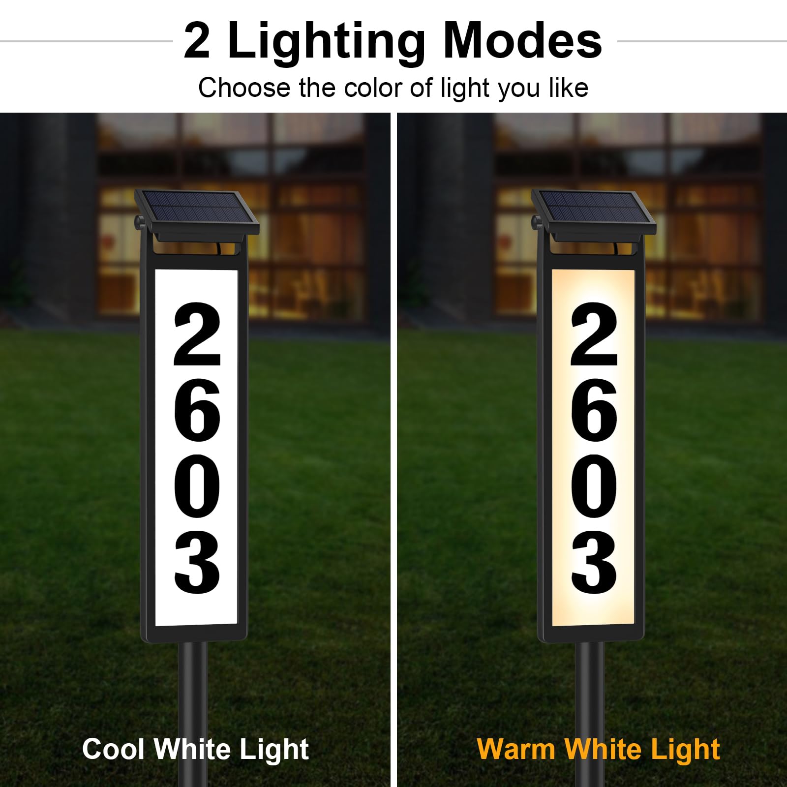 Eyrosa panel and numbers close-up, showcasing weatherproof aluminum frame