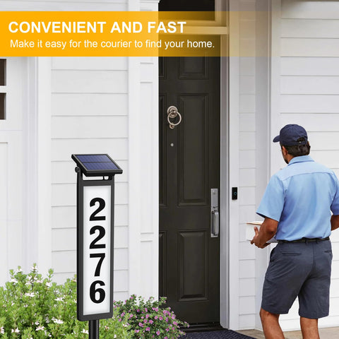 Eyrosa address sign stakes with numbers ready for installation