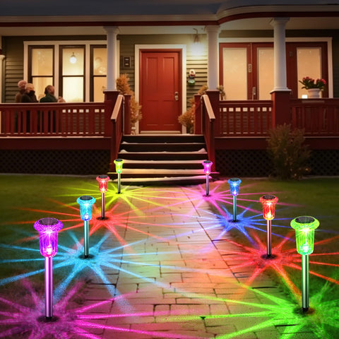 Eyrosa garden walkway decor enhances evenings with gentle illumination