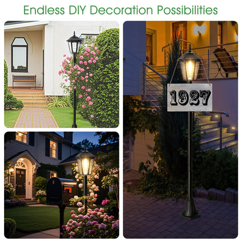 Eyrosa lamp post light IP45 weatherproof for all seasons.
