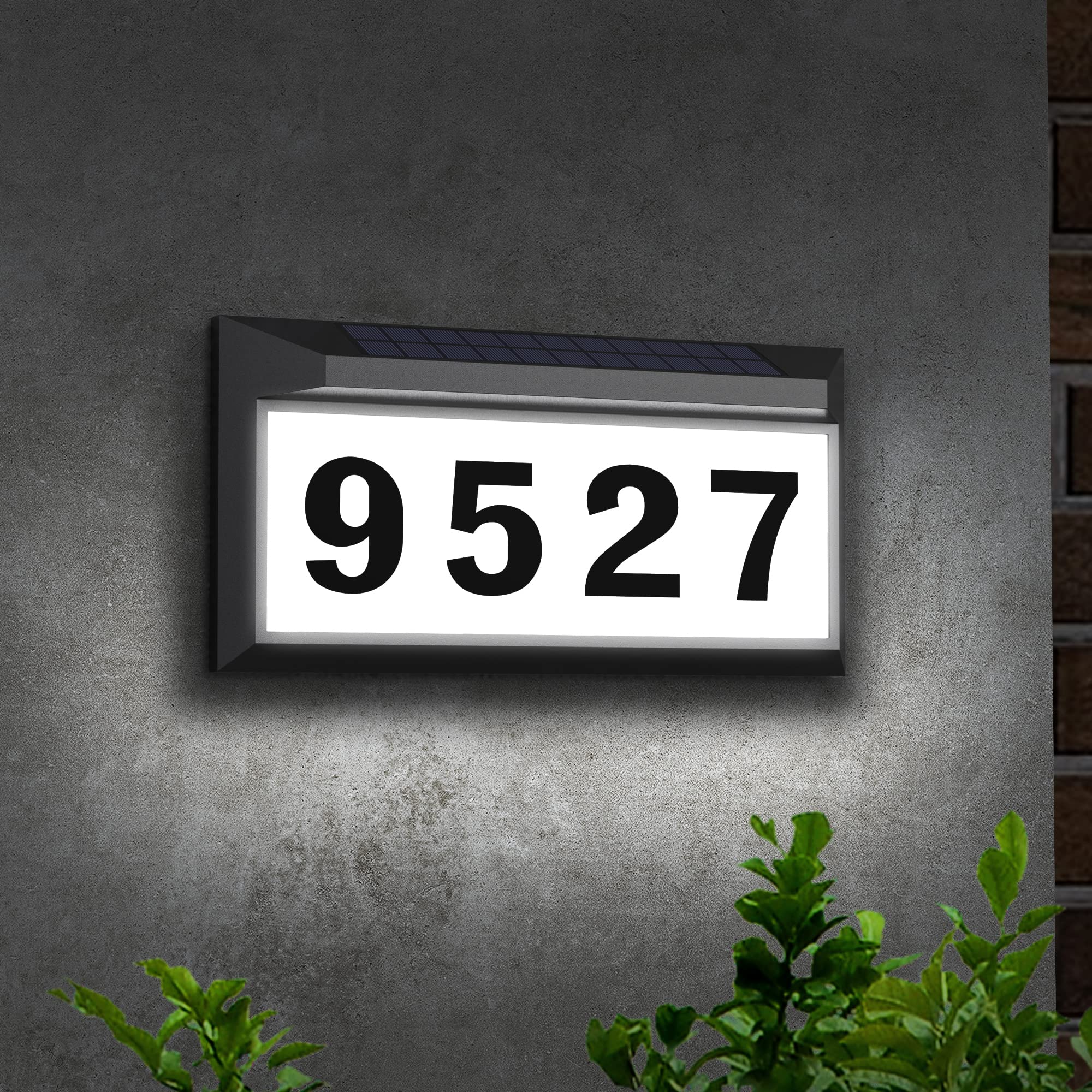 Eyrosa sign close-up highlights sturdy numbers and weatherproof lettering for outdoor use.