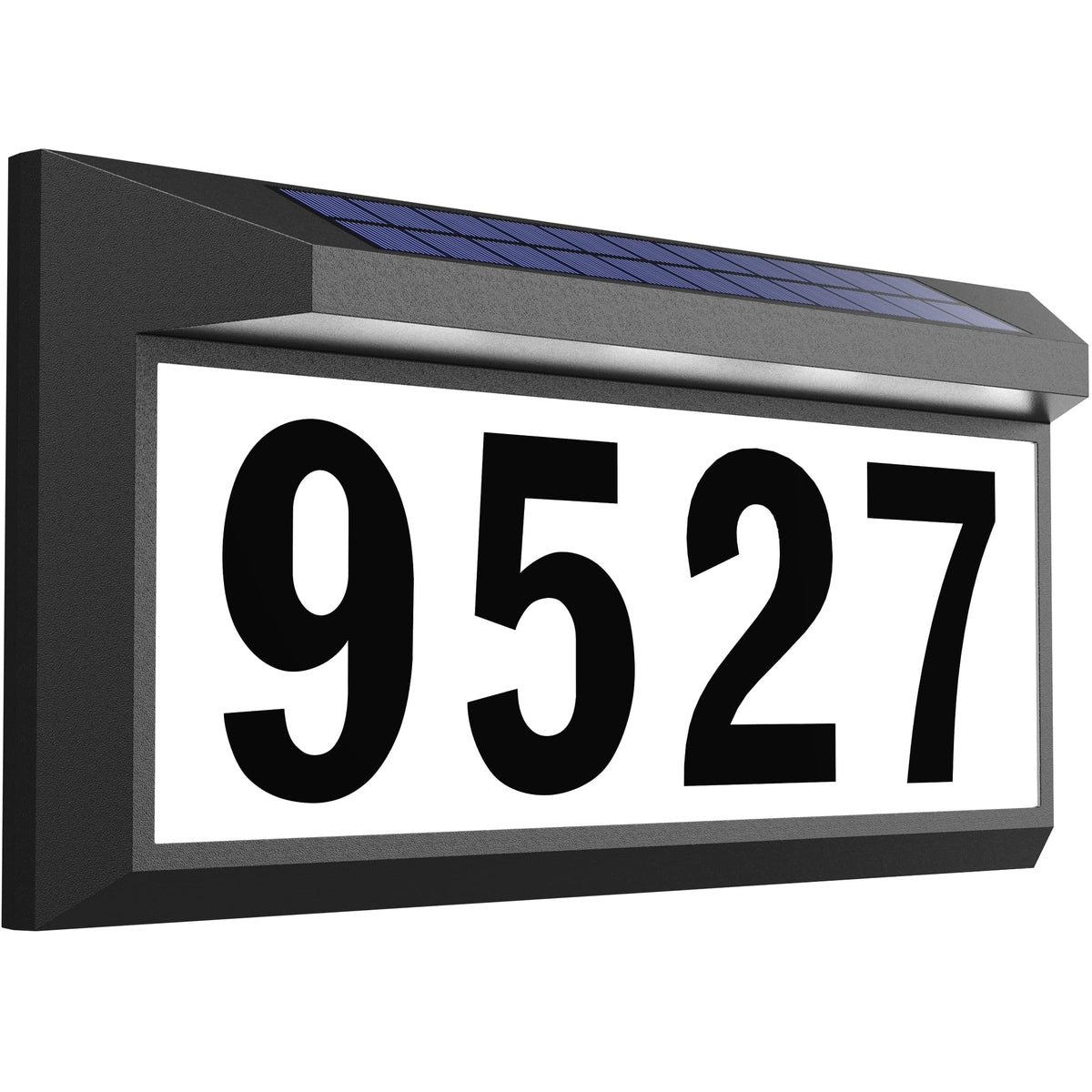 Eyrosa Solar Address Sign front view shows illuminated digits for easy locating after dark.