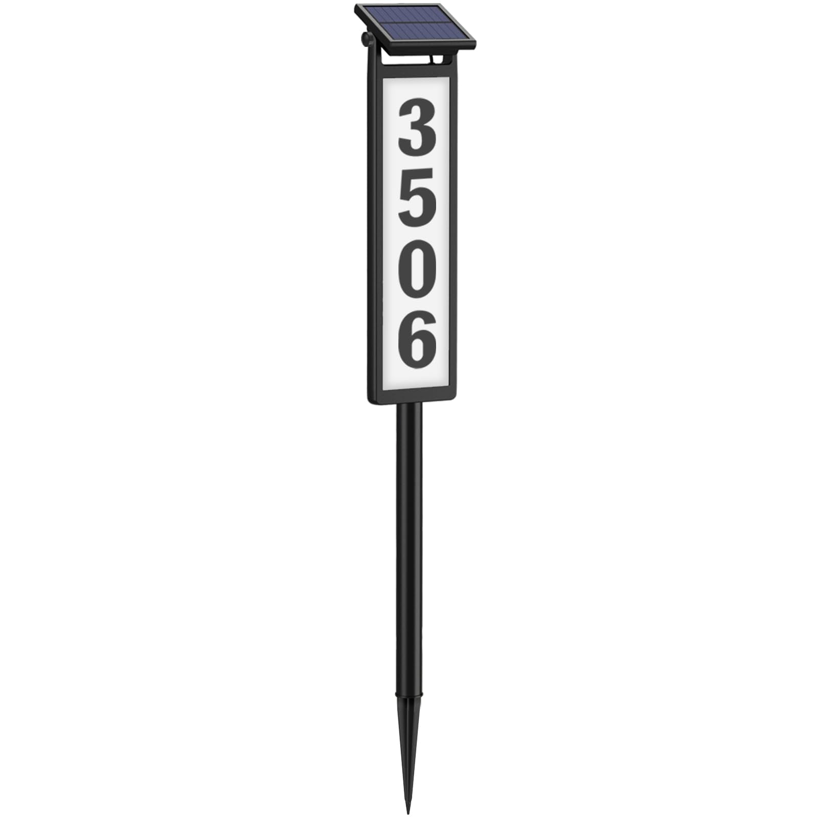 Eyrosa solar address sign front view with clear numbers for easy daytime visibility